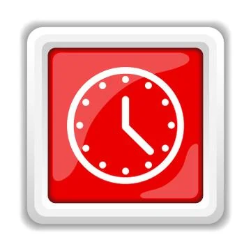 Clock icon. internet button on white background.. Illustrazione stock