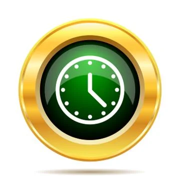 Clock icon. Internet button on white background.. Stock Illustration