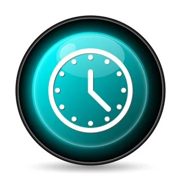 Clock icon. Internet button on white background.. Stock Illustration