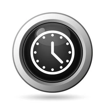 Clock icon. Internet button on white background.. 스톡 일러스트