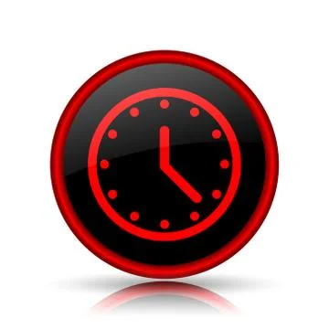 Clock icon. Internet button on white background.. Stock Illustration