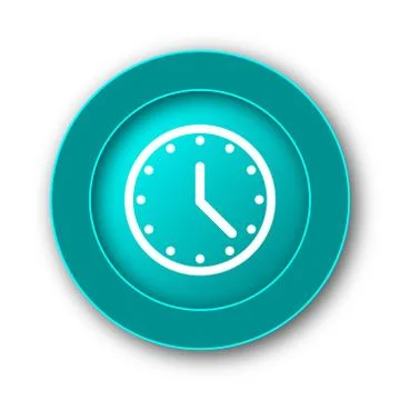 Clock icon. Internet button on white background. Stock Illustration