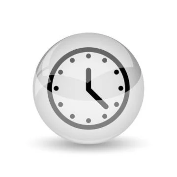 Clock icon. Internet button on white background. Stock Illustration