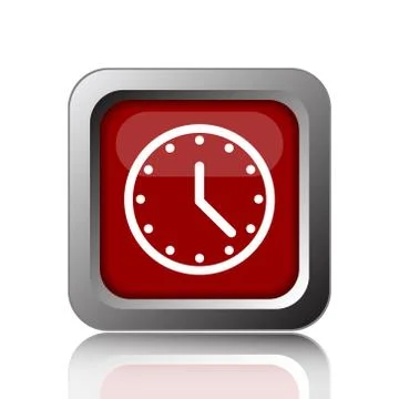Clock icon. Internet button on white background. Stock Illustration