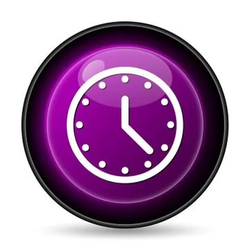 Clock icon. Internet button on white background.. Illustrazione stock