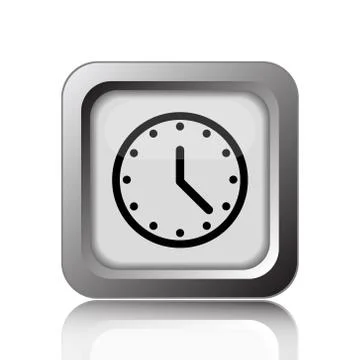 Clock icon. Internet button on white background.. Illustrazione stock