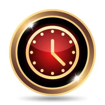 Clock icon. Internet button on white background.. Stock Illustration