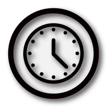 Clock icon. Internet button on white background.. Illustrazione stock