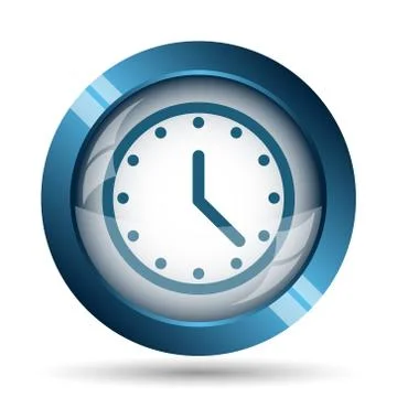 Clock icon. Internet button on white background.. 스톡 일러스트