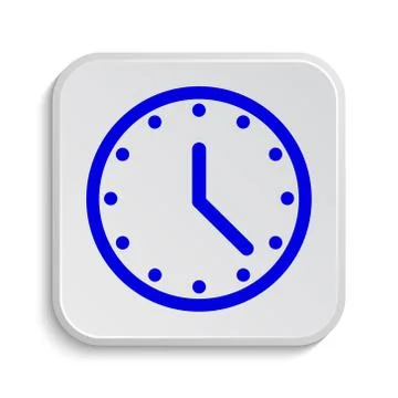 Clock icon. Internet button on white background.. Illustrazione stock