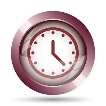 Clock icon. Internet button on white background.. Illustrazione stock