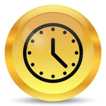 Clock icon. Internet button on white background.. 스톡 일러스트