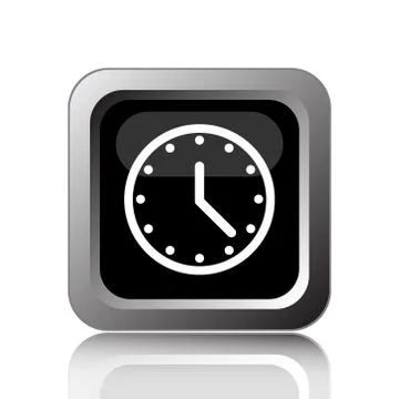 Clock icon. Internet button on white background.. Illustrazione stock