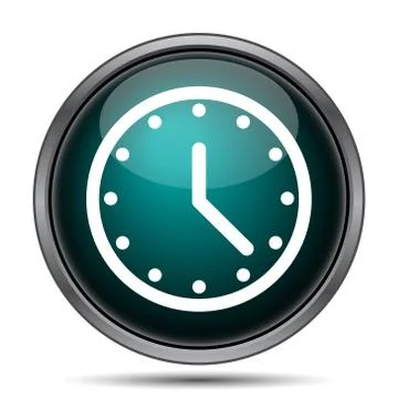 Clock icon. Internet button on white background.. Stock Illustration