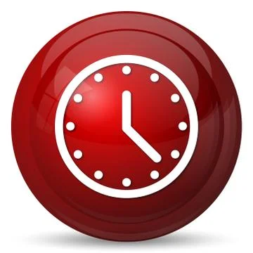 Clock icon. Internet button on white background.. Illustrazione stock