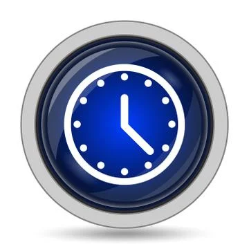 Clock icon. Internet button on white background.. Illustrazione stock