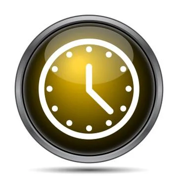 Clock icon. Internet button on white background.. Illustrazione stock
