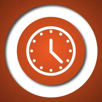 Clock icon. Internet button on white background. . Illustrazione stock