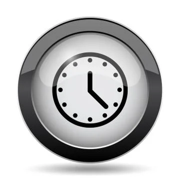 Clock icon. Internet button on white background.. 스톡 일러스트