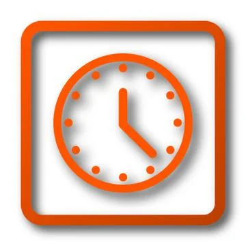 Clock icon. Internet button on white background.. Illustrazione stock