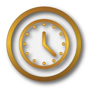 Clock icon. Internet button on white background.. Illustrazione stock