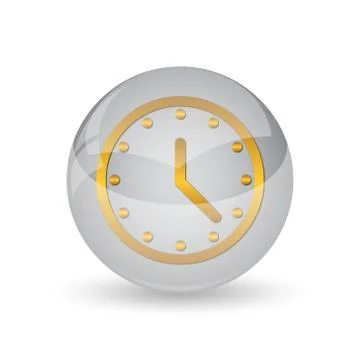 Clock icon. Internet button on white background. . Stock Illustration