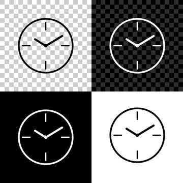 Clock icon isolated on black, white and transparent background. Time symbol 스톡 일러스트