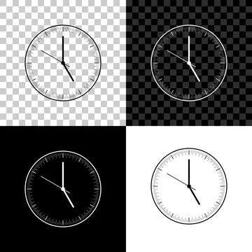 Clock icon isolated on black, white and transparent background. Time icon 库存插图