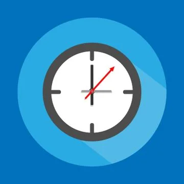 Clock icon  isolated on blue background. Stock Illustration