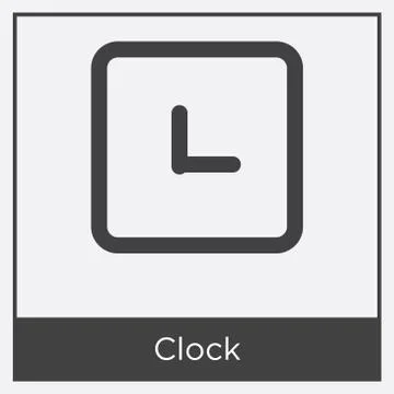 Clock icon isolated on white background Free Stock Illustration