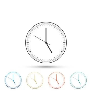 Clock icon isolated on white background. Time icon. Set elements in colored 스톡 일러스트