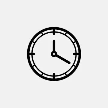 Clock icon logo design. simple flat vector illustration Stock Illustration