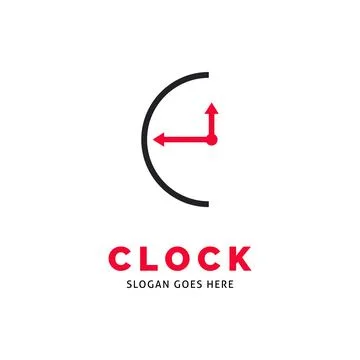 Clock Icon Logo Design Template Stock Illustration