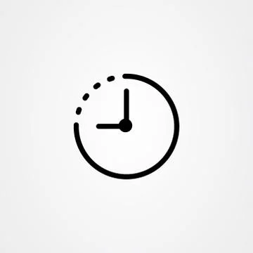 Clock icon logo vector design Stock Illustration