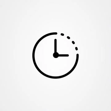 Clock icon logo vector design Stock Illustration