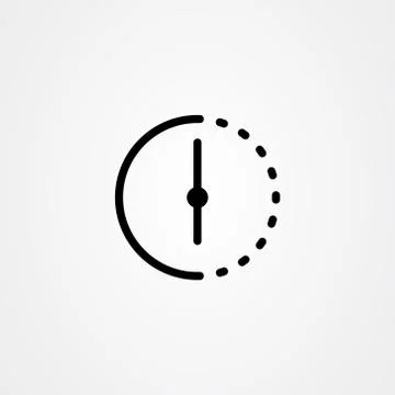 Clock icon logo vector design Illustrazione stock