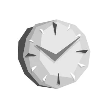 Clock icon in low poly style Stock Illustration