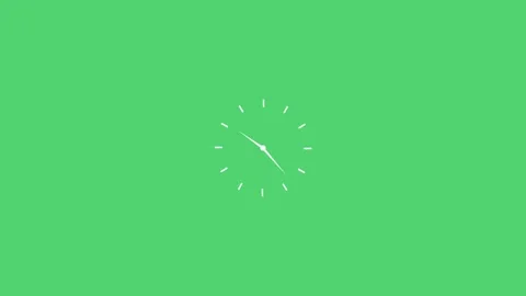 Clock icon minimal, moving arrow hour loop.Clock animated on rotating in 12.. Video stock 310417143