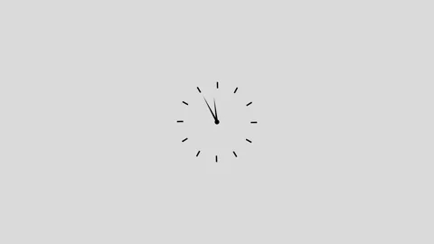 Clock icon minimal, moving arrow hour loop.Clock animated on rotating in 12.. Stock Footage 310417149