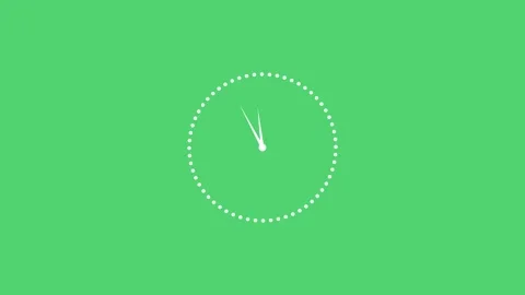 Clock icon minimal, moving arrow hour loop.Clock animated on rotating in 12.. Stock Footage 310417171