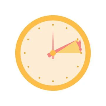 Clock icon in minimalistic flat style, daylight saving time, timer on white b 스톡 일러스트