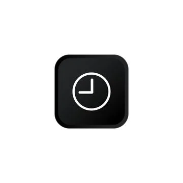 Clock icon modern button for web or appstore design black symbol isolated on  Stock Illustration