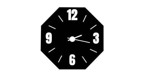 Clock icon monochrome 15 Stock Footage 273965745