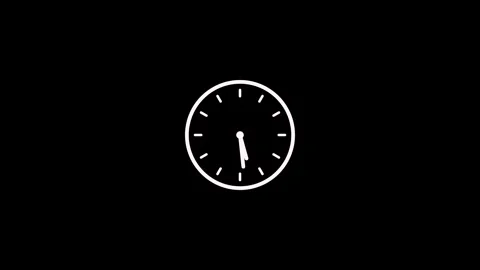 Clock icon with moving arrows in 12 hour loop. Stopwatch animation. Stock Footage 294962666
