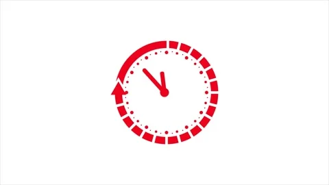 Clock icon with moving arrows . analog clock icon with moving arrows in sea.. Stock Footage 301042902