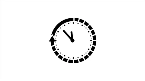 Clock icon with moving arrows . analog clock icon with moving arrows in sea.. Stock Footage 301042910