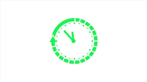 Clock icon with moving arrows . analog clock icon with moving arrows in sea.. Stock Footage 301042911