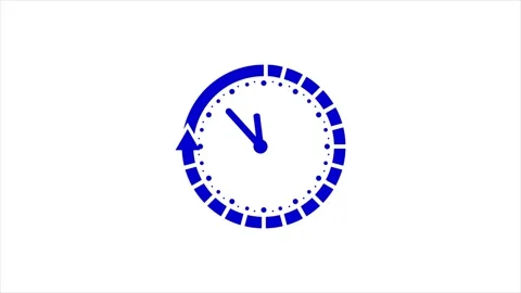Clock icon with moving arrows . analog clock icon with moving arrows in sea.. Stock Footage 301042916