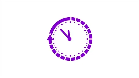 Clock icon with moving arrows . analog clock icon with moving arrows in sea.. Stock Footage 301042929