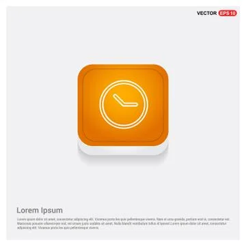 Clock Icon Orange Abstract Web Button Illustrazione stock